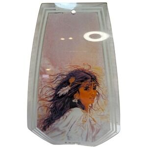 OK Lighting Touch Lamp Replacement Glass Panel Native American Princess Vintage